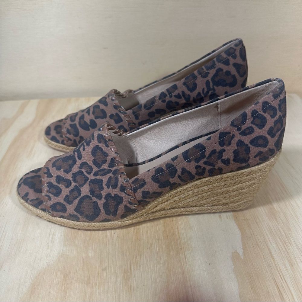 Jack Rogers Palmer Wedge Leopard Espadrille Sandals Women’s Size 8.5